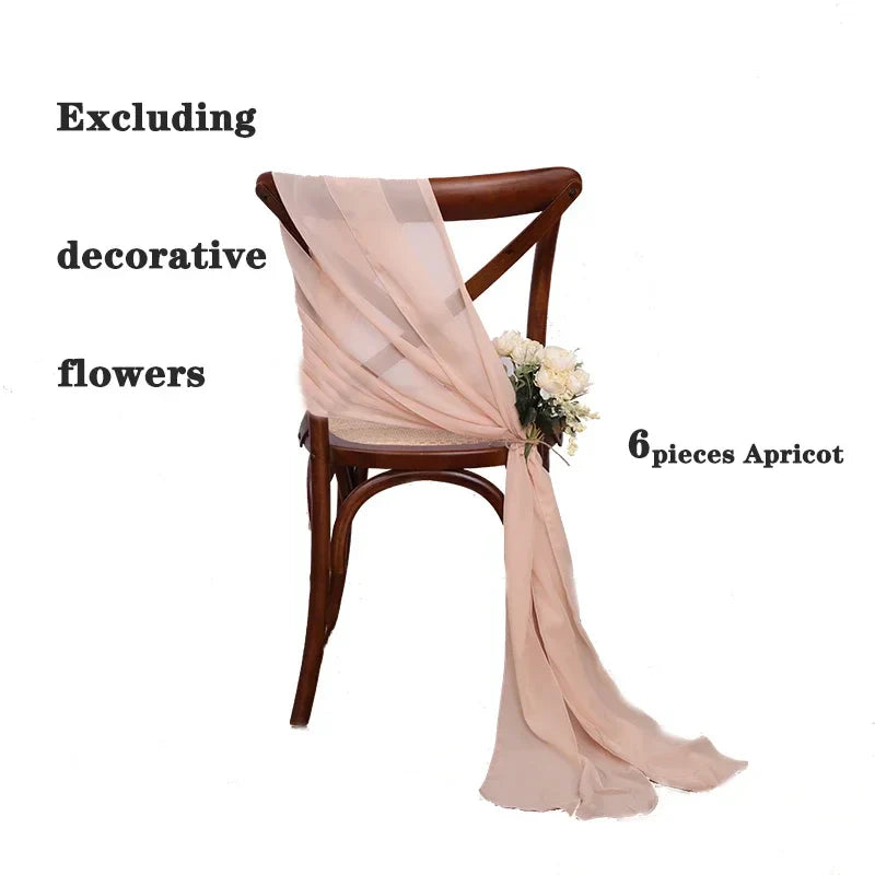 6PCS RUST Chiffon Chair Sashes 30 x 270cm