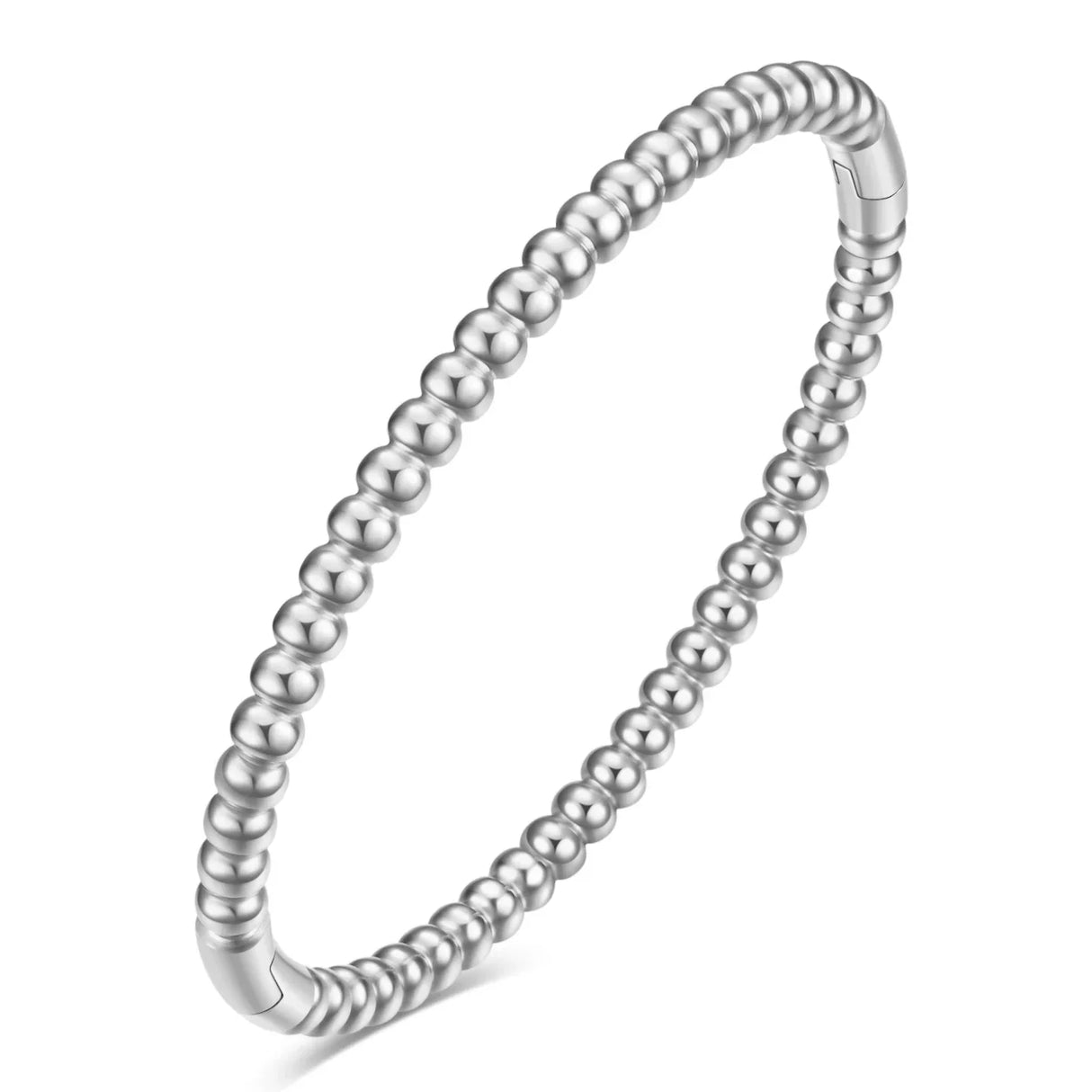 VQYSKO Stainless Steel Bangle Bracelet In Smooth Round