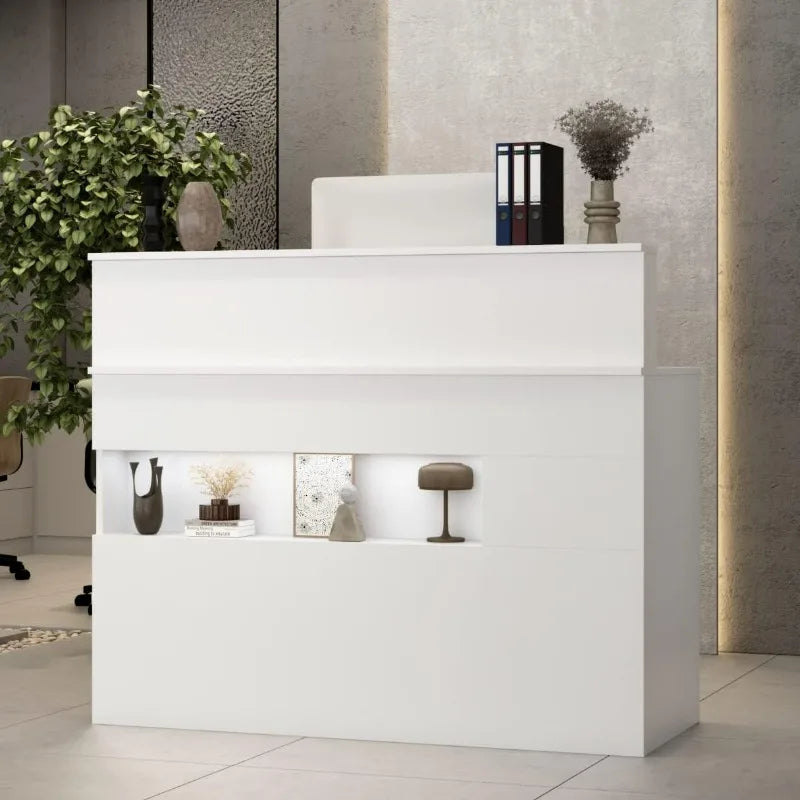 Reception Desk with Counter, Retail Counter with Lighted
