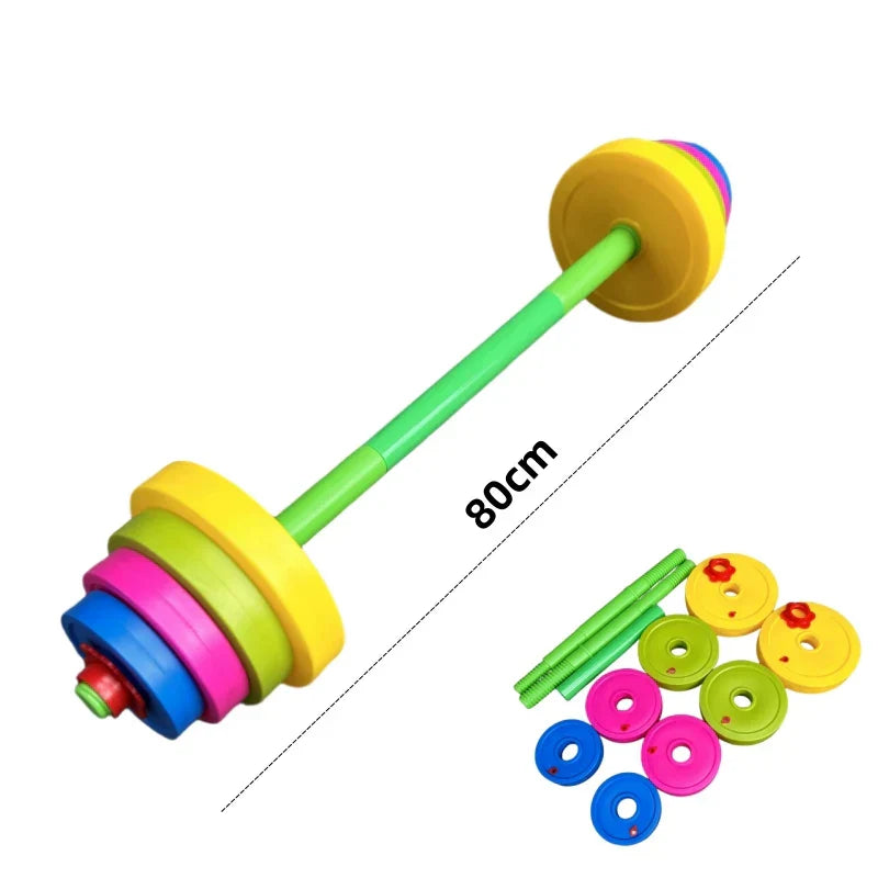 Children dumbbell detachable long barbell child boy girl