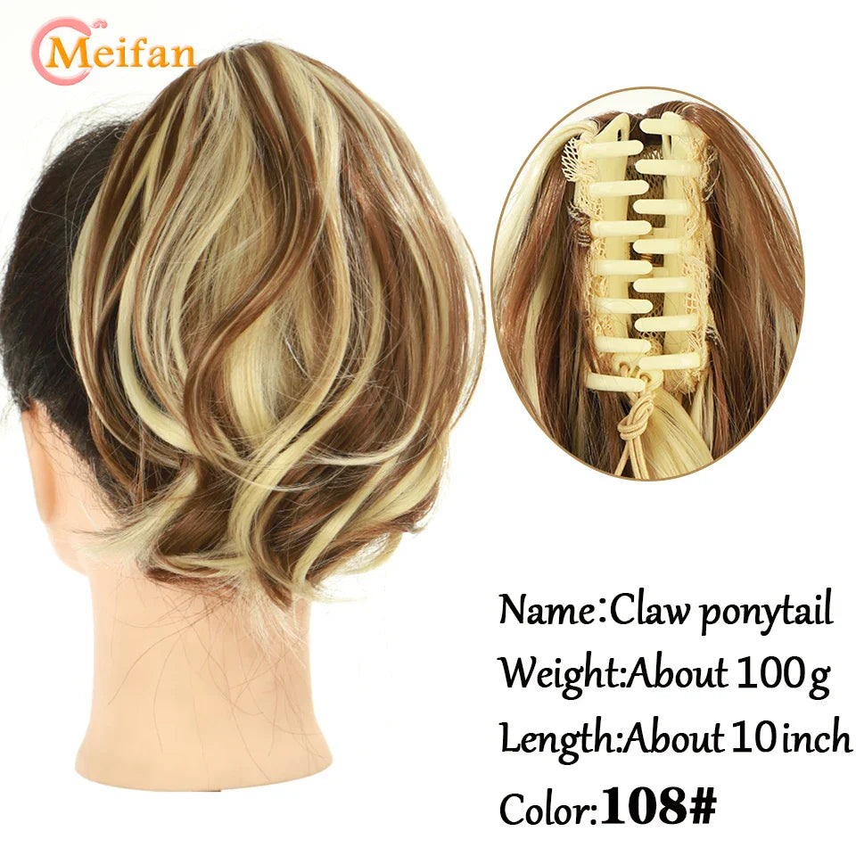 MEIFAN Long Synthetic Wavy Clip in Hair Ponytail
