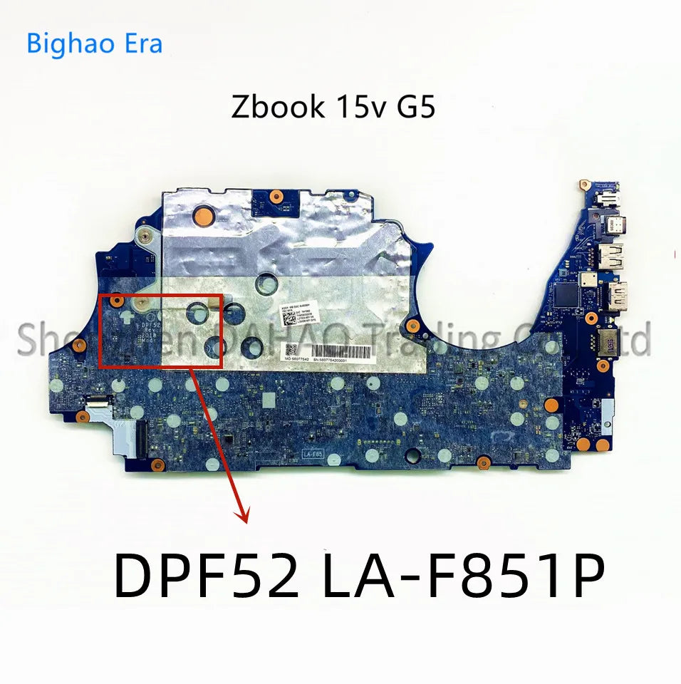 DPF52 LA-F851P For HP ZBook 15V G5 Laptop Motherboard With i5 i7 CPU Quadro P600 4GB-GPU SPS:L25090-601 L25092-601 L25093-601