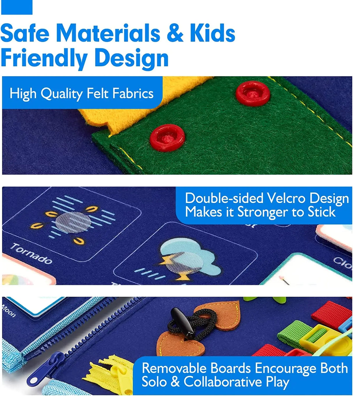 Toddlers Travel Busy Board for Boys Girls Montessori