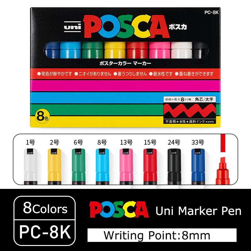 Japan Posca Marker Pen Set Non-Toxic Utilies Escolares