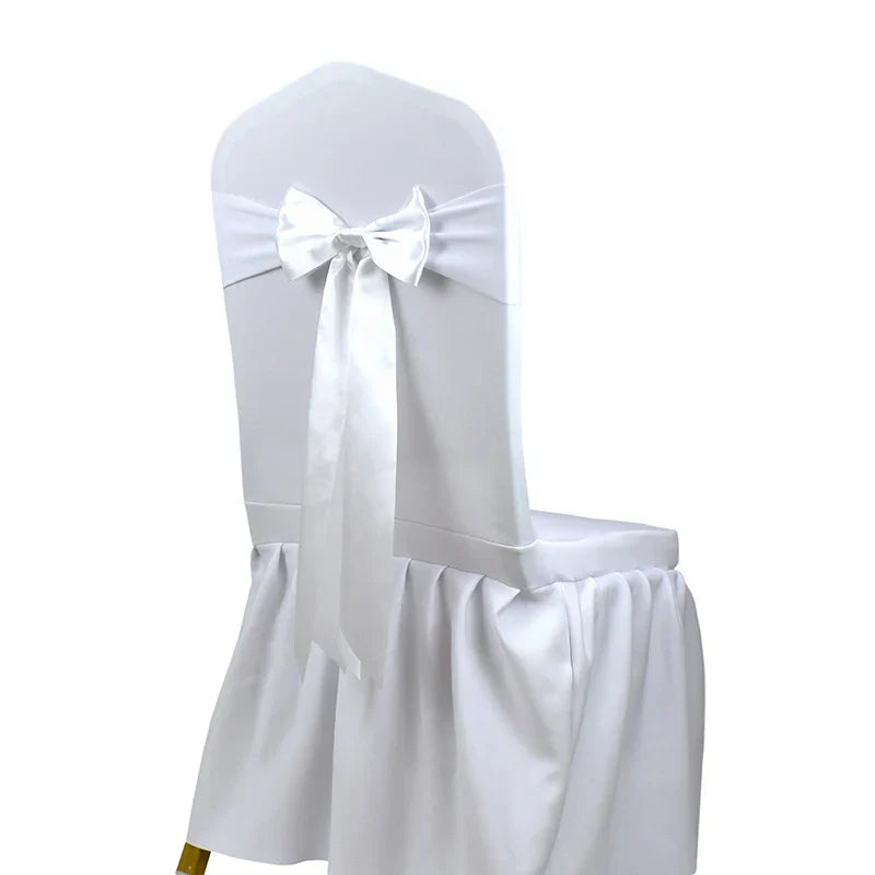 10pcs/50pcs Satin Spandex Chair Bow Band Ribbon Chair