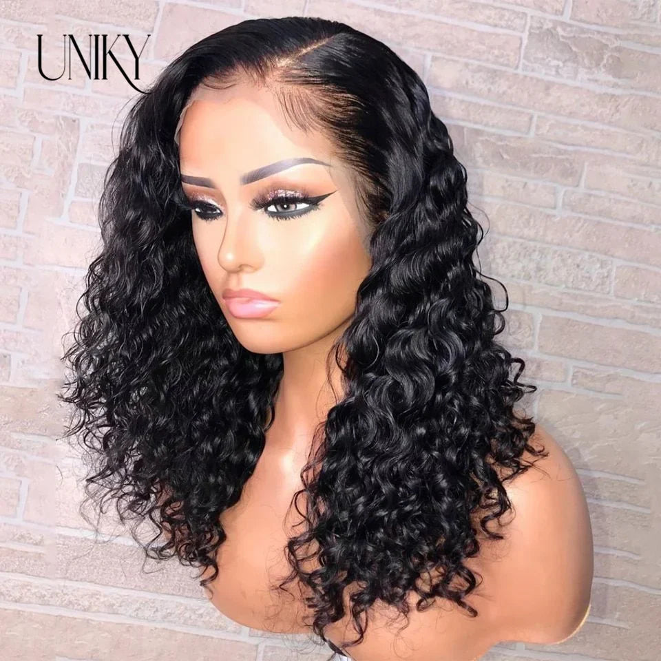 Water Wave Lace Wigs 180Density Transparent 4x4 Closure