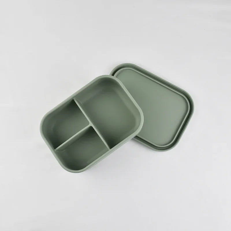 Silicone Food Container Portable Bento Lunch Box Microware
