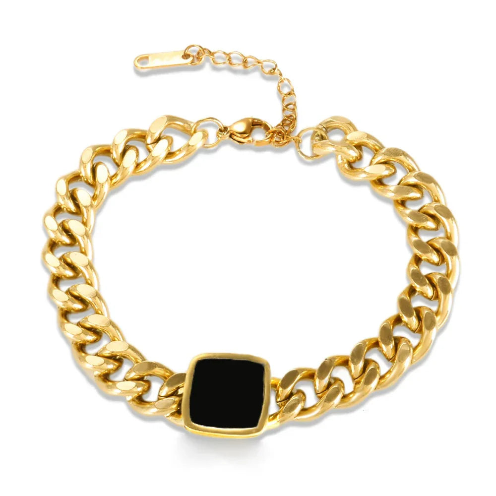 Luxury Cubic Zirconia Paneled Cuban Chain Bracelet 316L