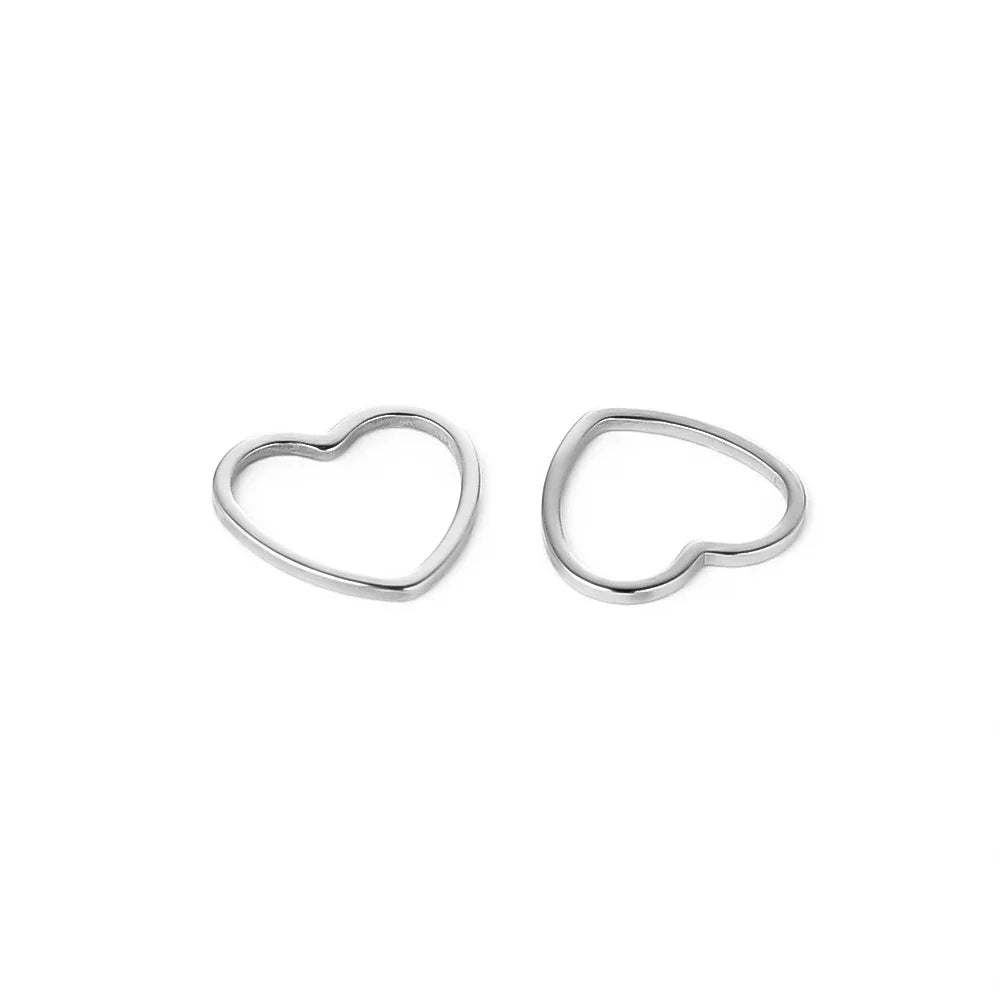 20pcs 12mm Heart Charms Stainless Steel Bracelet Connectors