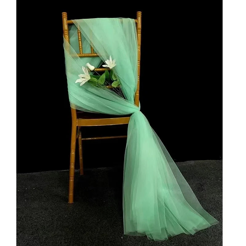 20pc/lot Tulle Sheer Organza Sashes For Wedding Banquet