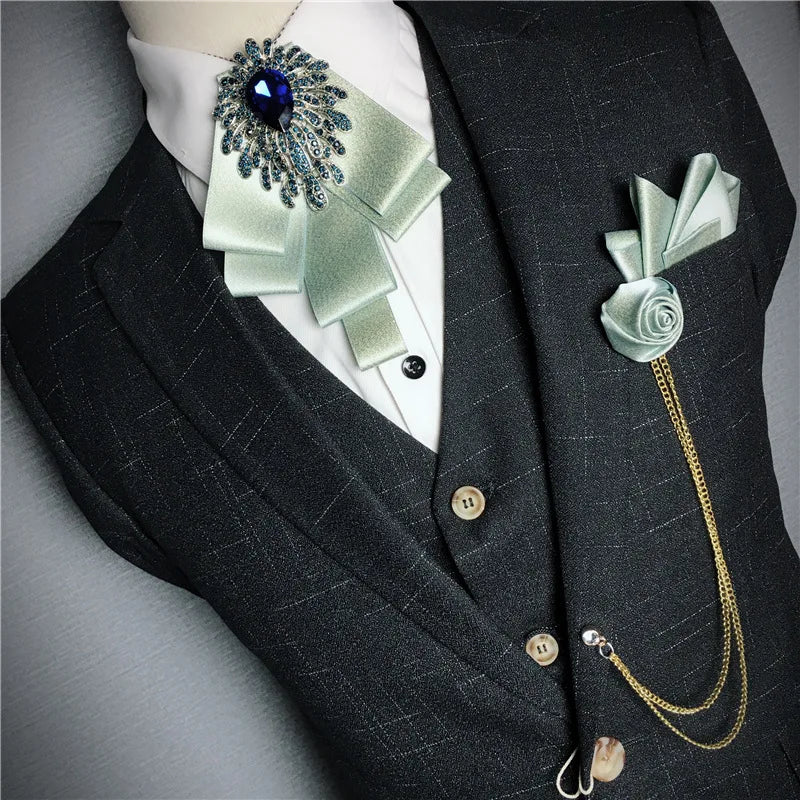 Men's Bow Tie Corsage Pocket Towel Sets British