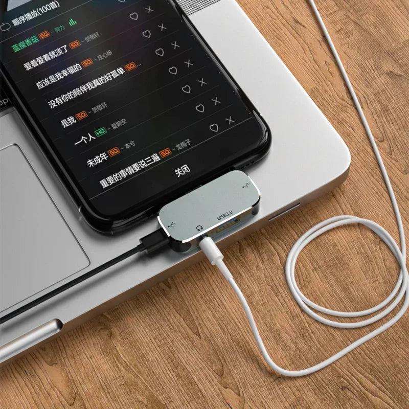 Powered Type C to USB TypeC to 3.5MM