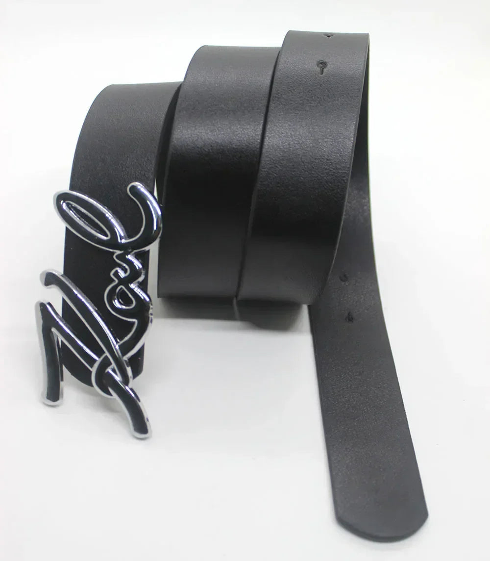 New Fashion Goth Letter Love Metal Buckle Belt