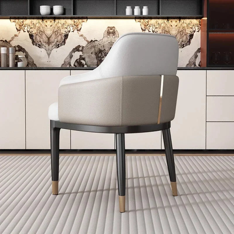 Light Luxury Ecological Leather Dining Table and Chair