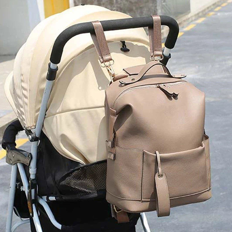 Multifunction Leather Diaper Bags Large Capacity Baby Bags