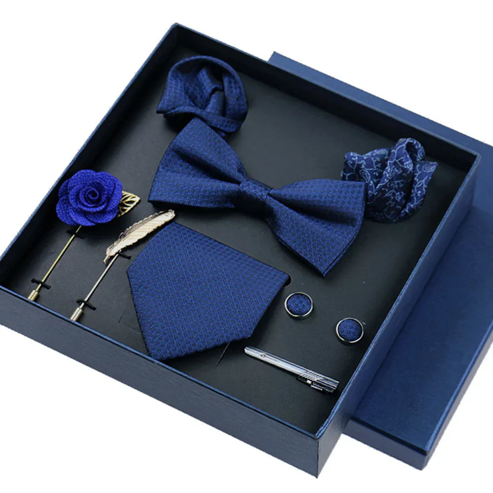Men's Tie Set Gift Box Fashion Brand Bowtie