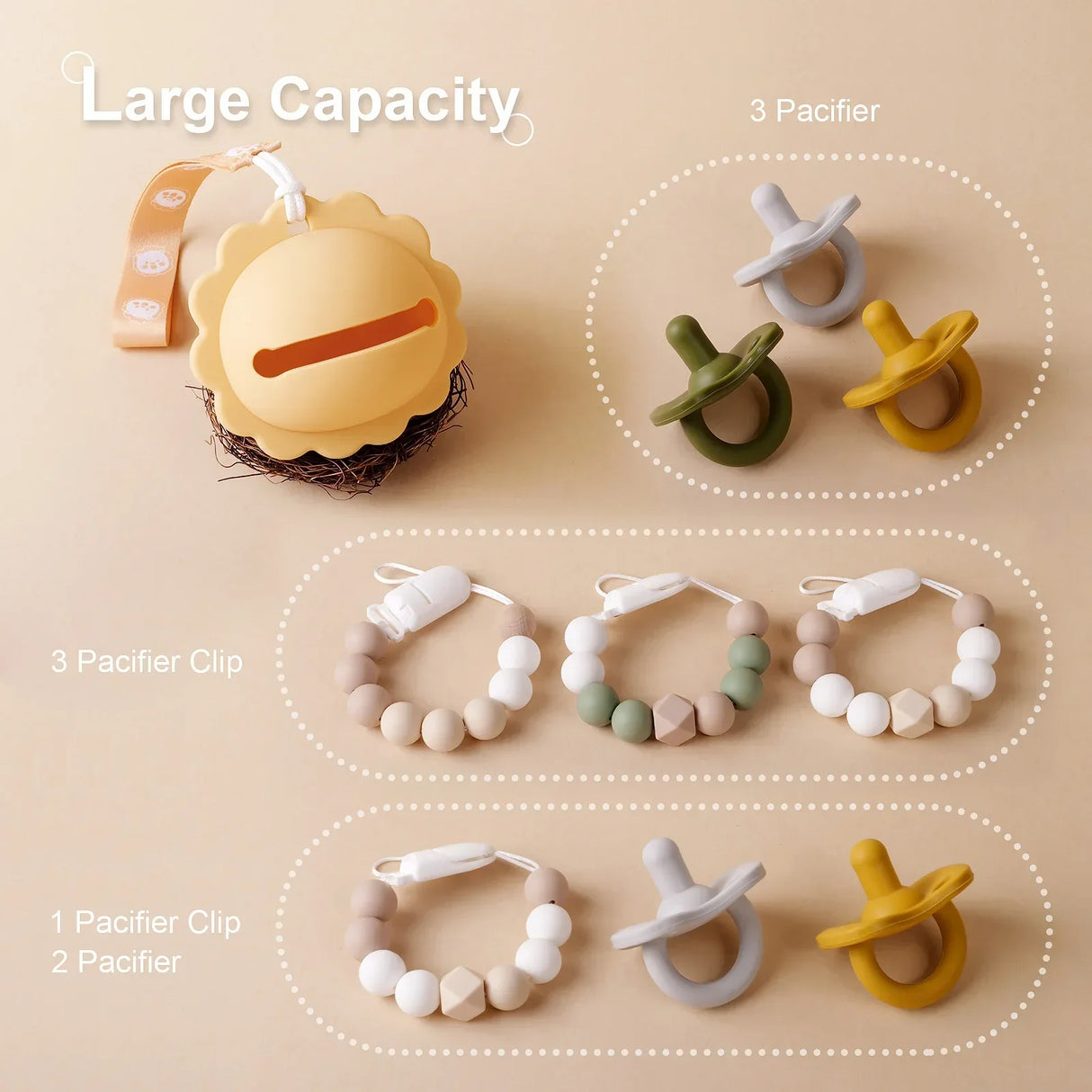 TYRY.HU 1pcs Baby Silicone Pacifier Holder Container Box