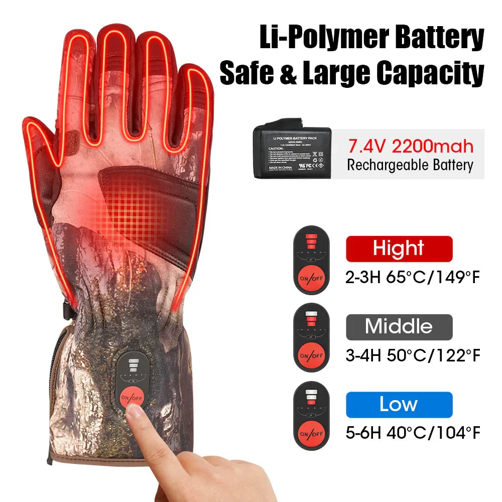 Heated Tactical Gloves Unisex Winter Warm 3 Levels