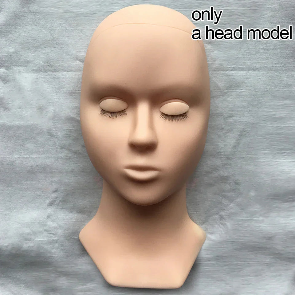 Mannequin Head for Eyelashes Handmade Practice Silicone Lash