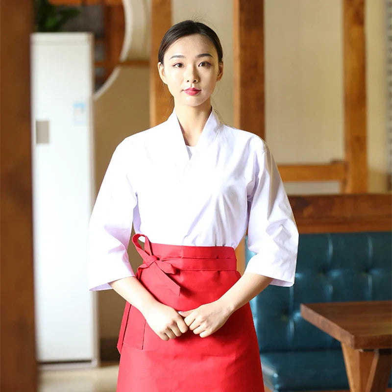 Japan Cuisine Mens Chef Costume Customizable Logo Summer