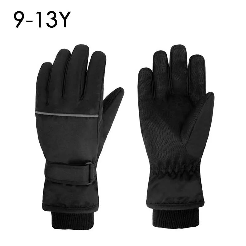 Waterproof Adult Kids Ski Gloves Thick Children Mittens