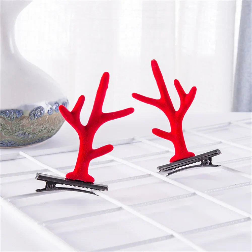 2pcs Pack Cute Reindeer Ears Hair Clip Classic
