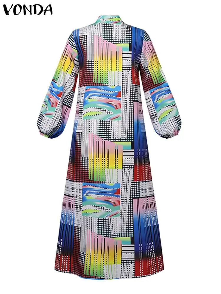 Plus Size 5XL VONDA 2024 Summer Bohemian Printed