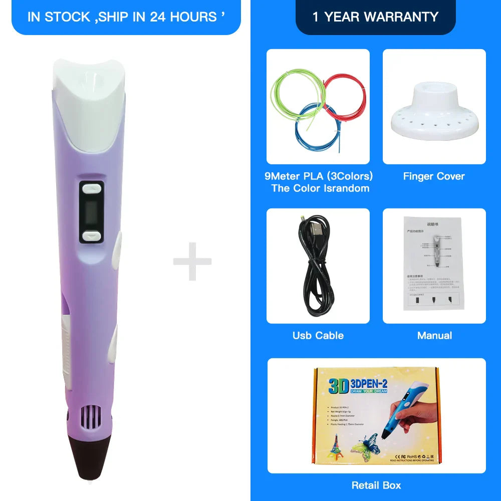 Creative 3D Drawing Pen for Kids – CoLiDo Easy-to-Use 3D Printing Pen with 20 Color PLA Filament Refill Set
