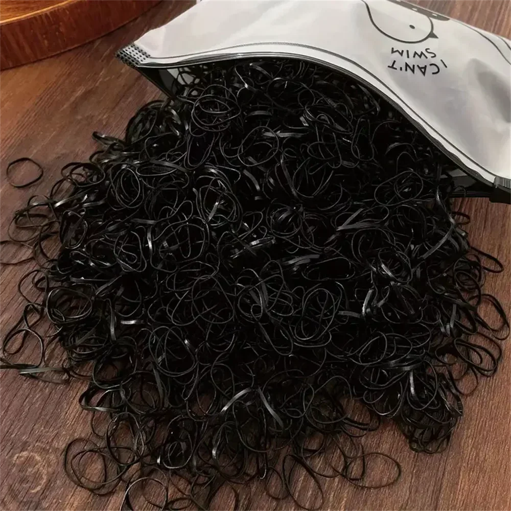 1000pcs Disposable Colorful Hair Ties Elastic Hair Bands
