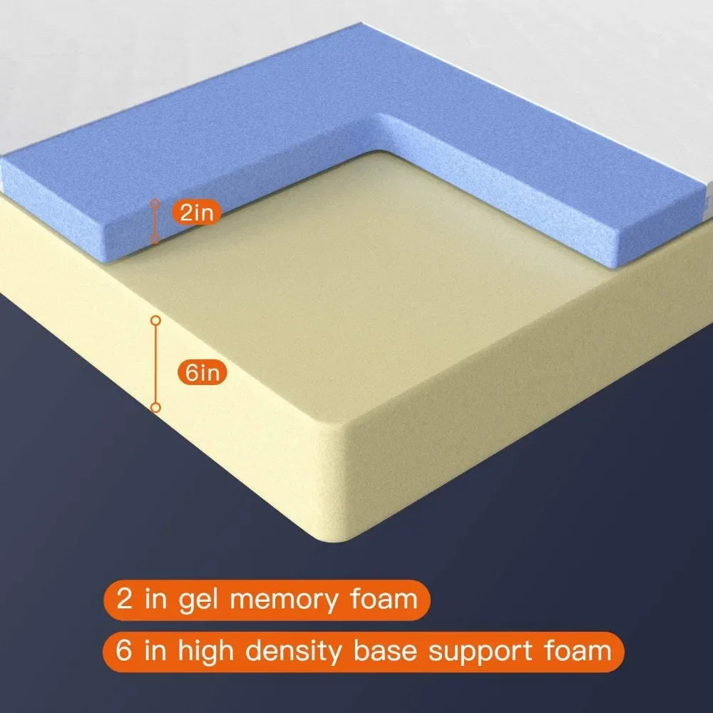 8 inch Gel Memory Foam Mattress for Cool