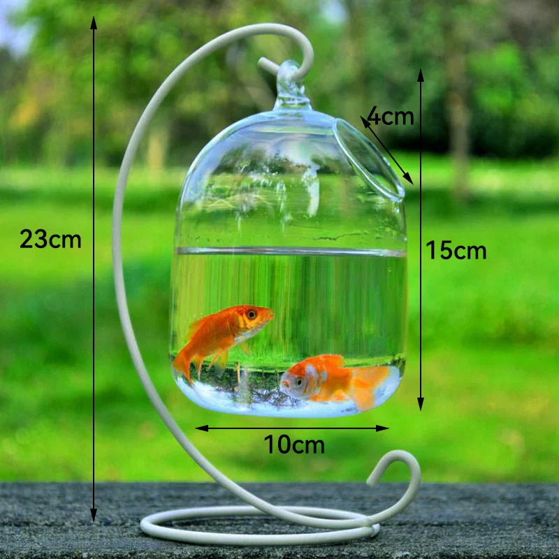 Mini Fish Tank Aquarium Accessories Goldfish Glass Fishbowl