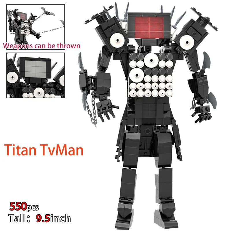 Moc Skibidi Toilet Builing Blocks Titan Clock Man