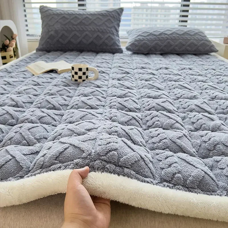 Winter Soft Fleece Mattress Toppers Home Dormitory Single