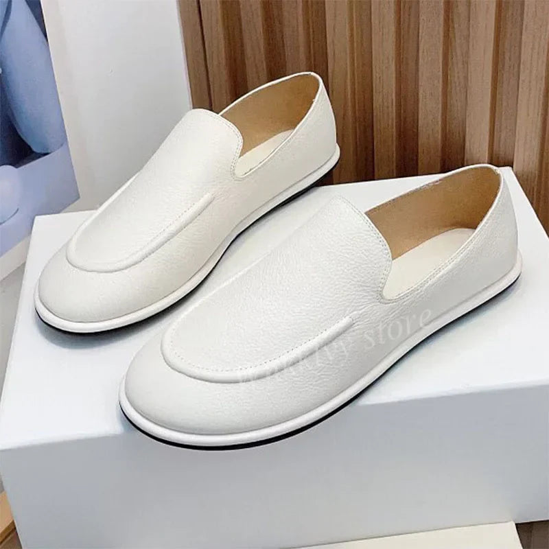 2023 New Genuine Leather Ballerina Flat Loafers Women