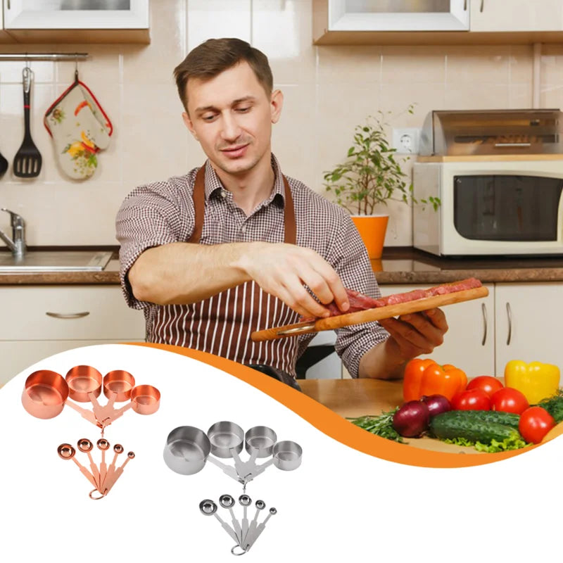 Baking Measuring Cups And Spoons Set stainless steel