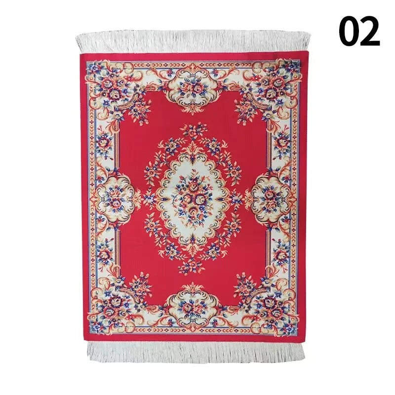 Persian Mini Woven Rug Mat Mousepad with Fring