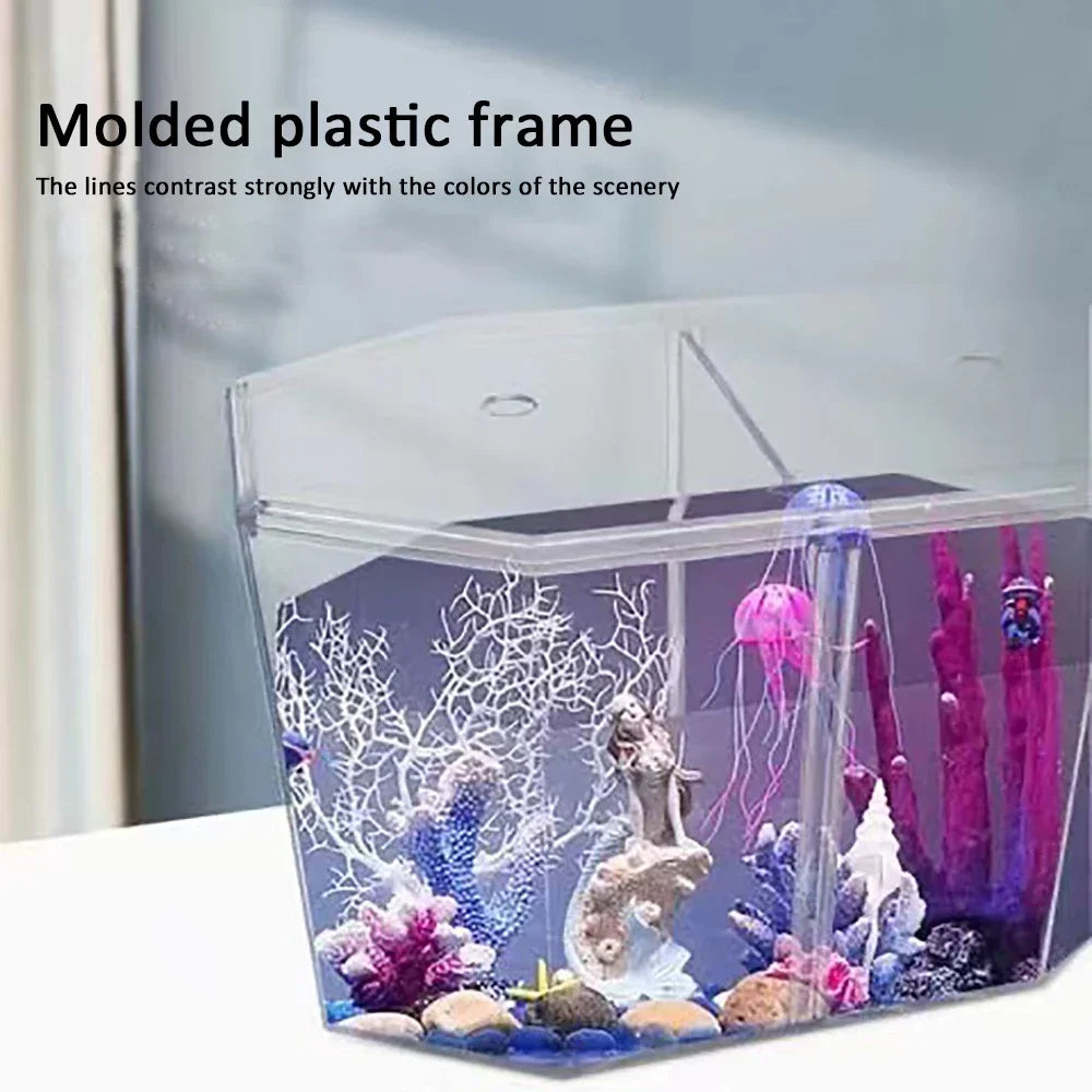 Acrylic Guppy Fish Tank Two-part Aquarium Betta Small