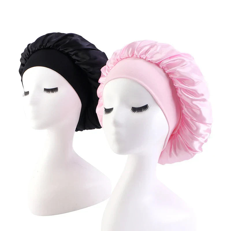 New 2 Pieces Silky Sleep Cap Women's Satin
