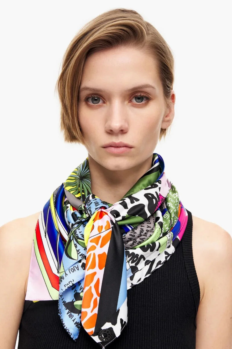 Spanish style printed large square scarf 100cm*100cm