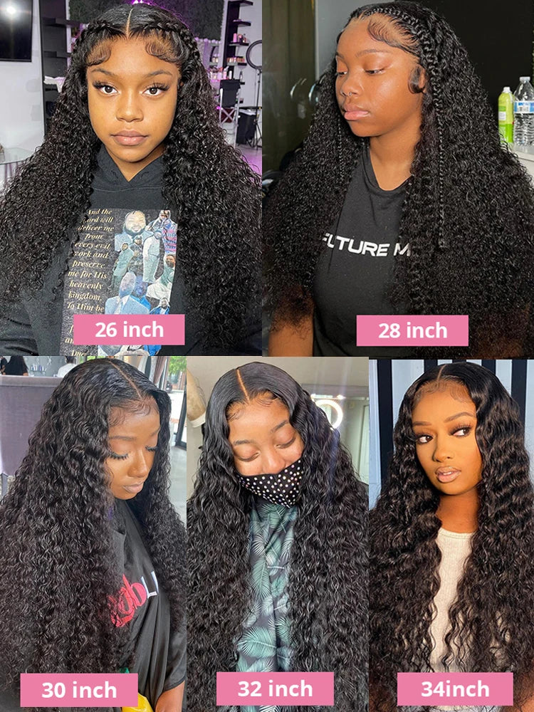 13x4 Deep Wave Frontal Wig Brazilian Curly Human