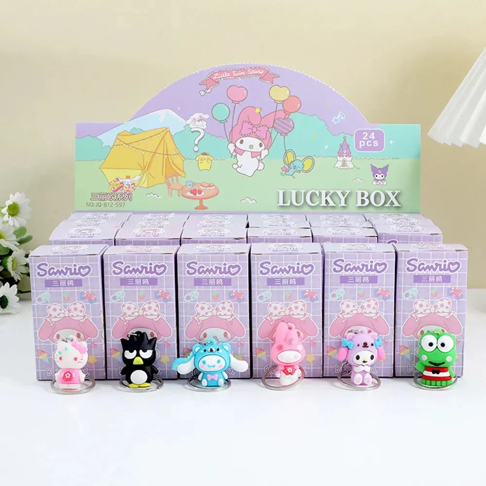 24Pcs Sanrio Keychain Kawaii Kitty Cinnamoroll Kuromi Anime