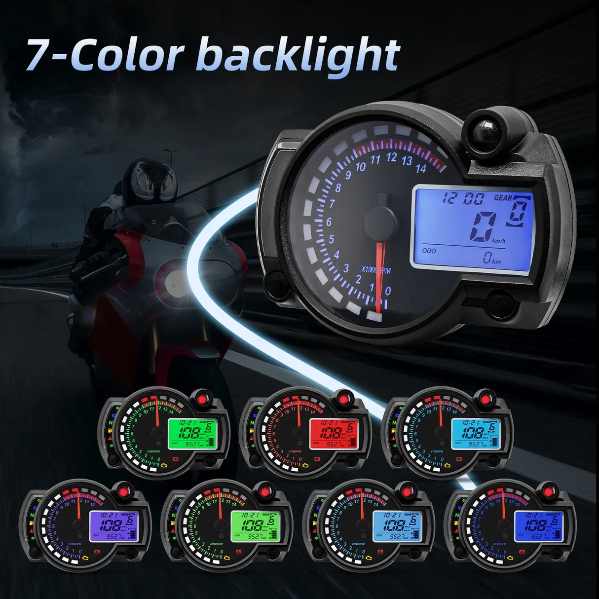 2023 Universal LCD Digital Motorcycle Speedometer