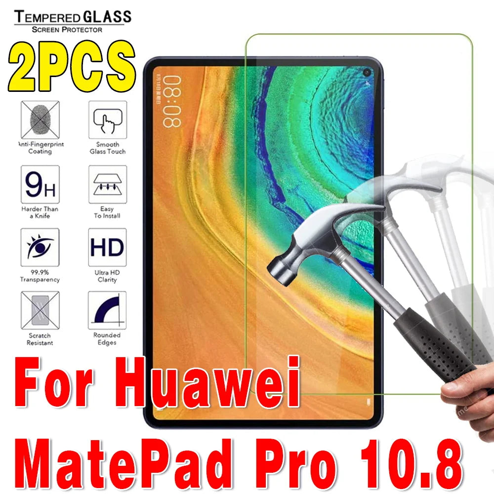 2Pcs Tempered Glass Tablet Screen Protector for Huawei