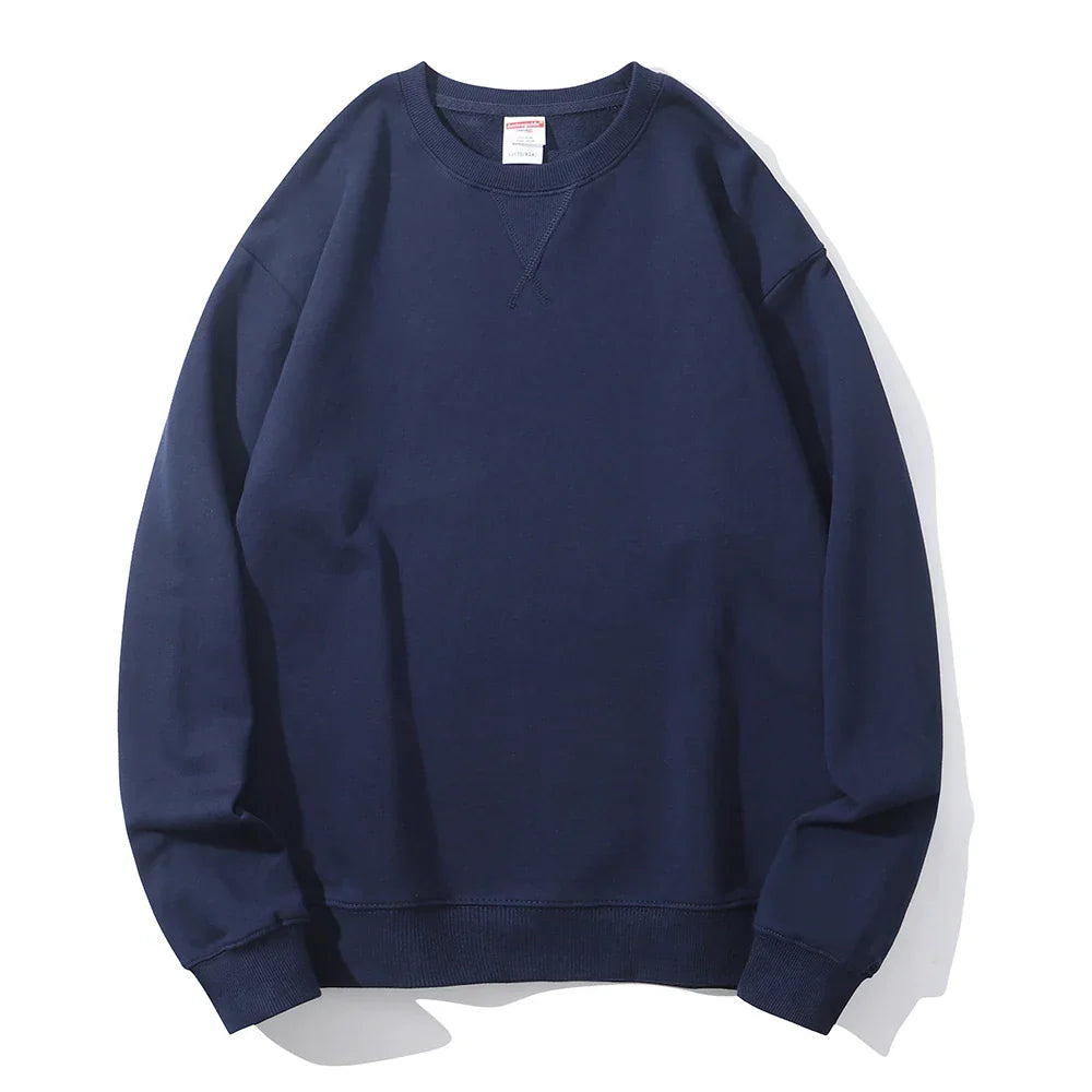 Autumn Winter 380g Cotton Heavy Hoodie Round Neck