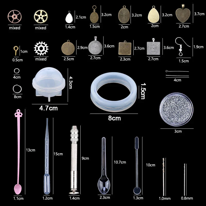 Mixed Style Jewelry Epoxy Resin Molds Set Silicone