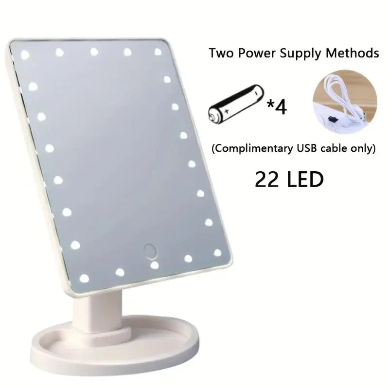 1pc-LED desktop night light makeup mirror desktop 360