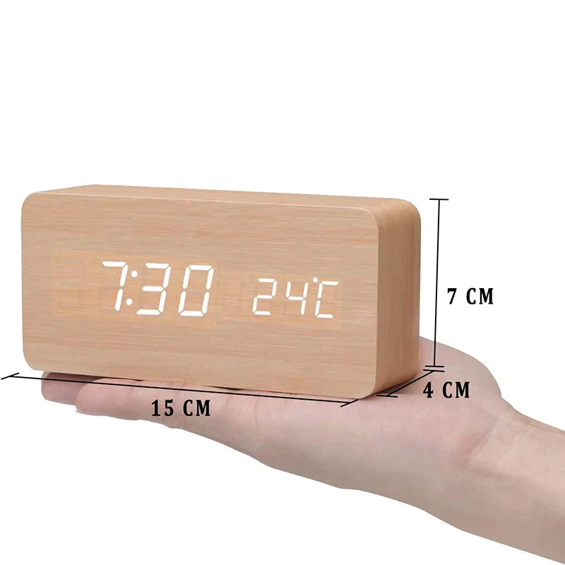 Modern Wooden Led Smart Alarm Clocks For Bedrooms