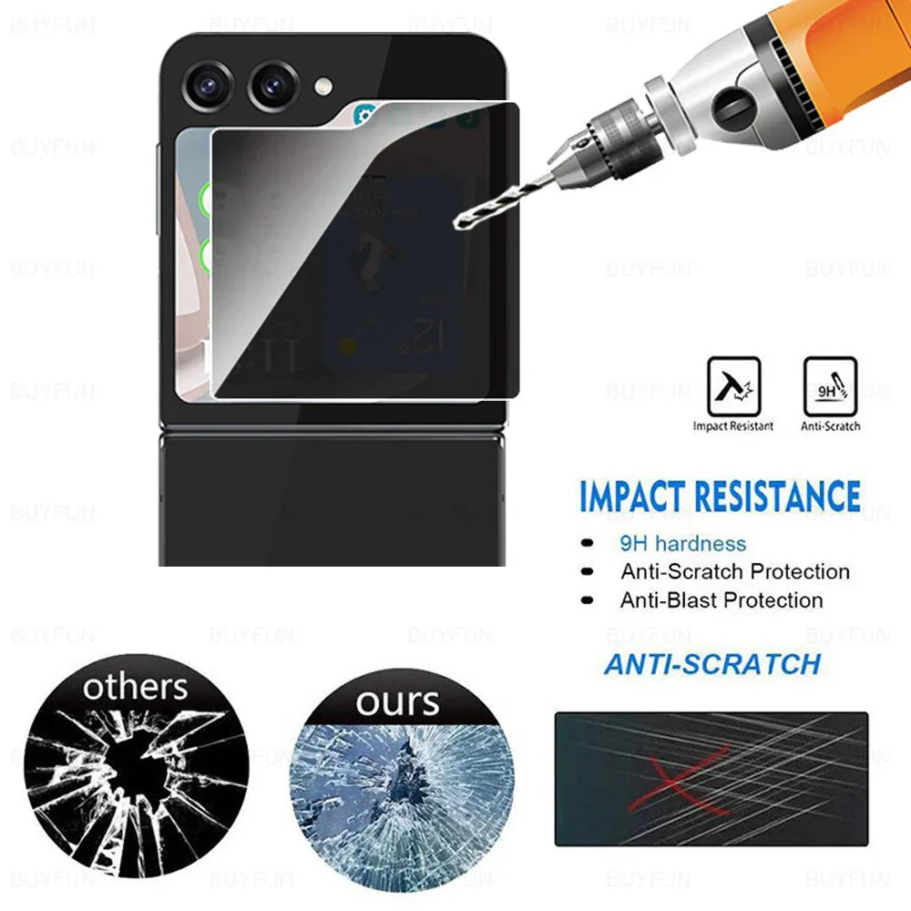 For Samsung Galaxy Z Flip5 Privacy Back Glass