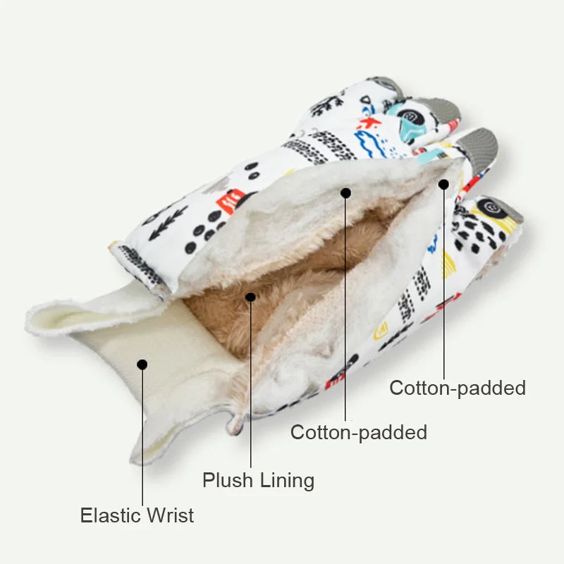 Fashion Children Ski Gloves Waterproof Kids Mittens