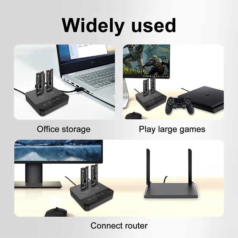 USB 3.1 M.2 SATA Dual-Bay SSD Enclosure Dock